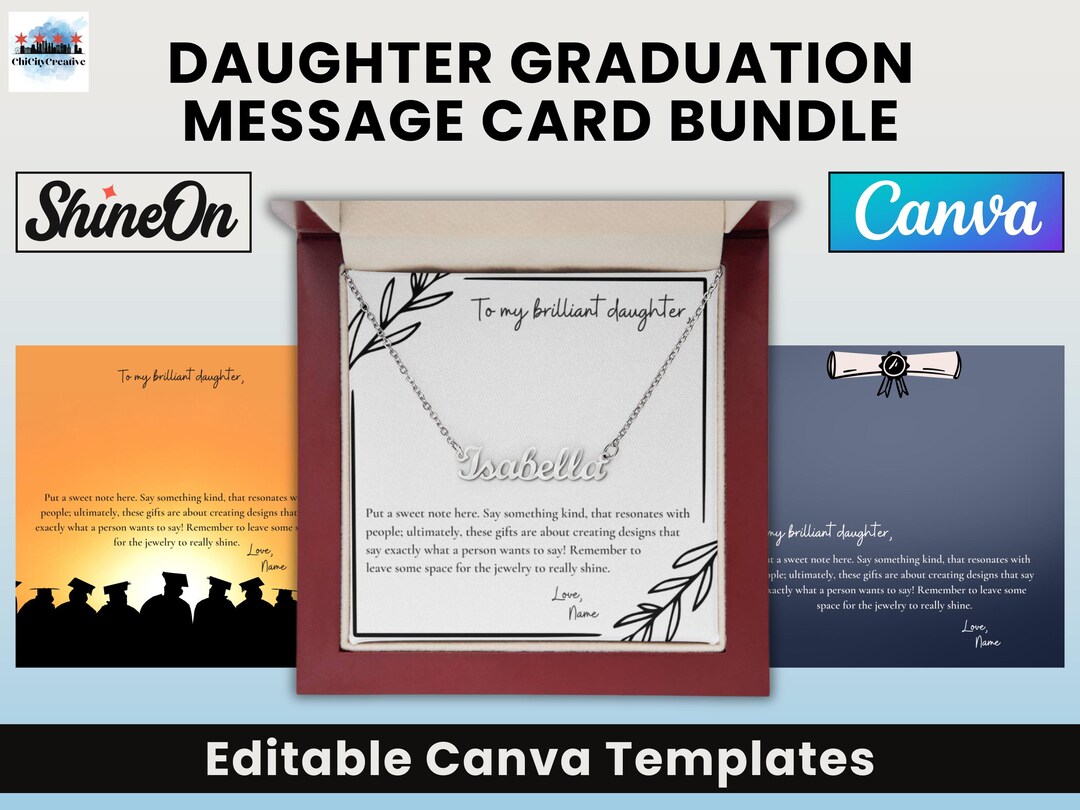 Daughter Graduation Message Card Templates Graduation Gift Jewelry ...