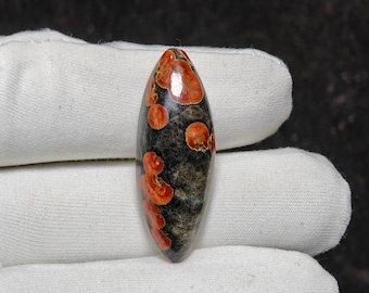 Natural Peanut Obsidian Gemstone Cabochon Loose Gemstone For Jewelry Making 20 Ct 36X13X6 MM