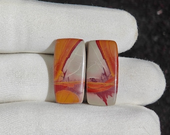 Par de piedras preciosas cabujón de jaspe Noreena natural para hacer pendientes, 24 ct., 25 x 13 x 4 mm