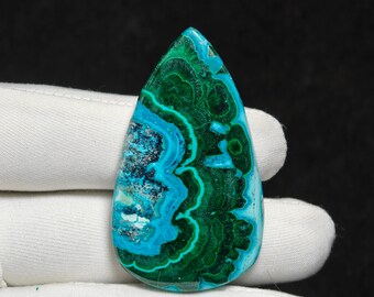 Natural Chrysocolla Malachite Cabochon Loose Gemstone For Making Jewelry 118 Ct. 54X31X7 mm