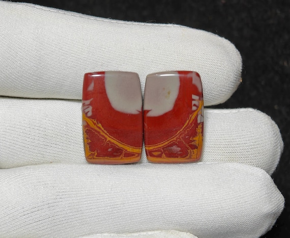 Natural Noreena Jasper Pair Cabochon Gemstone For Earring Making 32 ct. 22X15X4 mm