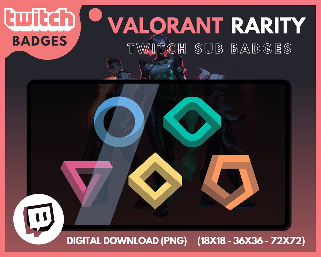 Valorant RARITY Sub Badges Instant Download Streaming Etsy Australia