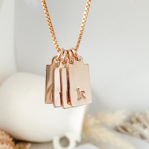 Tiny Custom Initial Dog Tag Necklace - Personalized Initial Necklace - Sterling Silver or Gold Personalized Dog Tag Necklace - Gift For Mom