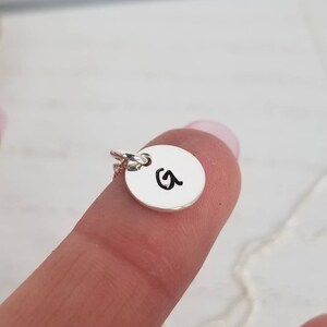 Dainty Sterling Silver Initial Necklace: Personalized Tiny Disc