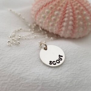 Personalized Sterling Silver Name Necklace - Dainty Initial Disc