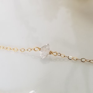 Dainty Herkimer Diamond Necklace, Herkimer Crystal Necklace, Tiny Crystal Necklace, Layering Necklace, Dainty Quartz Necklace, Gifts For Her
