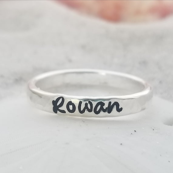Name Ring, Mothers ring, Custom Name Ring, Personalized Name Ring, Stacking Ring, Stacking Name Rings, Mothers Day Gift, 3mm Wide