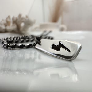 Boy&#39;s Lightening Bolt Necklace, Solid Sterling Silver Children&#39;s Necklace, Children&#39;s Jewelry, Boys Necklace Gift, Boy Birthday Gift