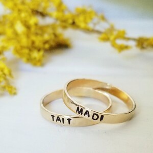 Gold Stacking Ring, Rose Gold Stack Ring, Thin Stacking Ring, Name Ring, Custom Name Ring, Personalized Name Ring, Stacking Ring, 2.5mm Wide