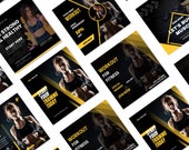 Fitness Templates Pack | 18 Fitness Posts Templates | Canvas Instagram Template | Personal Trainer Templates