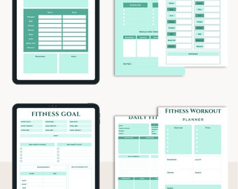 Planificateur de fitness : planificateur d'entraînement pour femme et homme – Journal d'exercices de régime et de gym avec calendriers, suivi de régime et d'entraînement.
