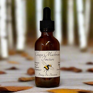 Chaga Mushroom Tincture, Wild Organic Inonotus Obliquus Mushroom Extract