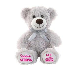 Cancer gifts. Cancer teddy bear. Cancer bear. Cancer gift. Cancer present. Cancer patient gift. Get well soon gift. Stuffed animal.