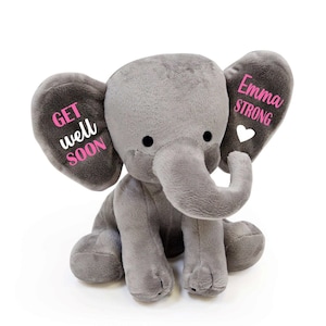 Get well soon stuffed animal. Cancer teddy bear. Cancer gift. Cancer present. Chemo gift. Cancer patient gift. pediatric cancer gift.