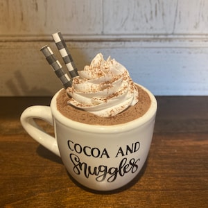 Fake Hot Cocoa, Winter/Christmas decor, Tiered Tray, cocoa Bar, Winter, Hot Cocoa Bar, Faux Food, Faux Drink, fake bake, Hot Cocoa Mini Mug