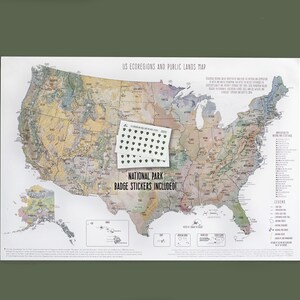 National Park Map, National Park Poster, National Parks Checklist, Gift for Travelers, National Park Gifts,Birthday Present, Bucket List