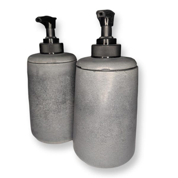 Concrete Soap Dispenser Bottle With Black Pump