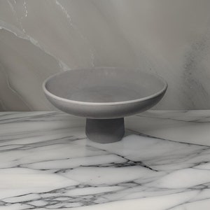 Gray Concrete Large Pedestal Bowl