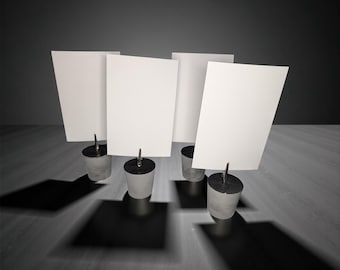 Portafotos y pesas para manteles de hormigón / Exhibición de fotos minimalista moderna / Decoración de mesas para exteriores / Soporte de pinza de hormigón hecho a mano