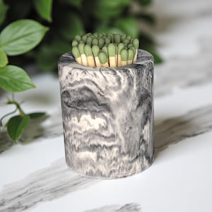 Handmade Concrete Match Holder with Striker: Modern Home Decor