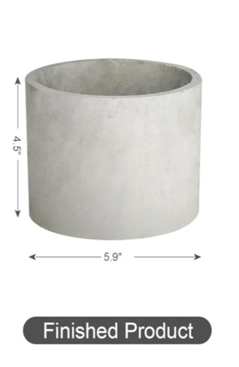 6 Inch Marble Concrete Planter with Drainage Tray | Modern Industrial Round Pot | Minimalist Hand-Poured Cement Plant Pot image 7