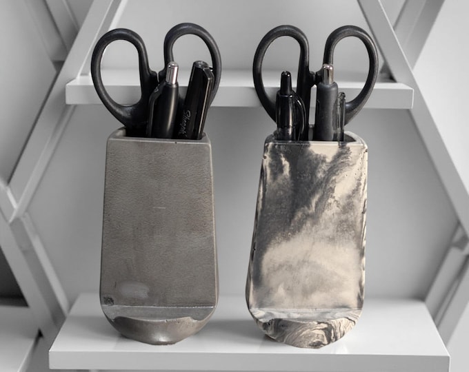 Moderner Beton Schreibtischständer & Schreibtisch Organizer - Stiftehalter/Scherenhalter