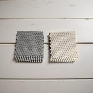 HexGrip Concrete Coasters – Modern Textured Drink Coasters, Minimalist Cement Coasters for Home & Office