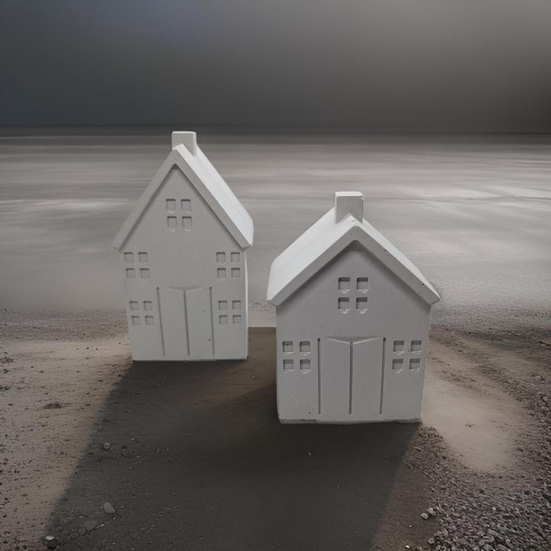 Concrete Little House Minimalist Home Decor Etsy
