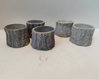Handmade Concrete Tree Stump Planter