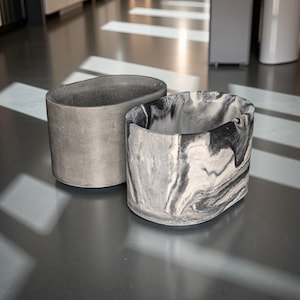 Handmade Concrete Oval Planter: Modern Minimalist Decor (4&quot;x3&quot;)