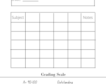 Printable Student Report Card | Homeschool Progress Report (Digital Download)