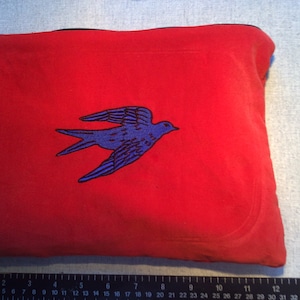 Bolso de mano bordado de terciopelo de algodón rojo