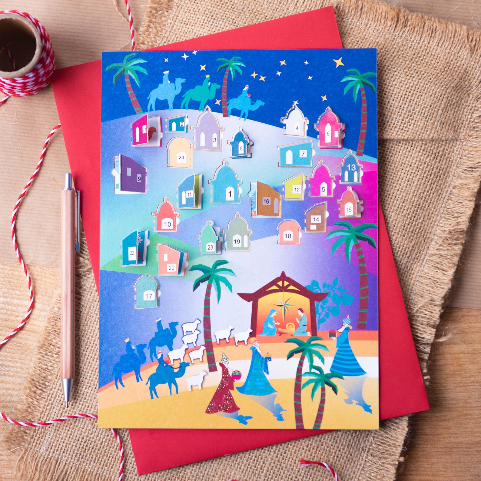 Advent Calendar Card Nativity Unique Christmas Card 3D Etsy UK