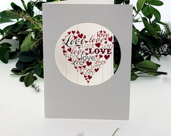 Tarjeta única de corazón de amor de San Valentín, tarjeta especial de San Valentín, San Valentín, tarjetas de San Valentín, tarjeta de corazones rojos, (VPM08)