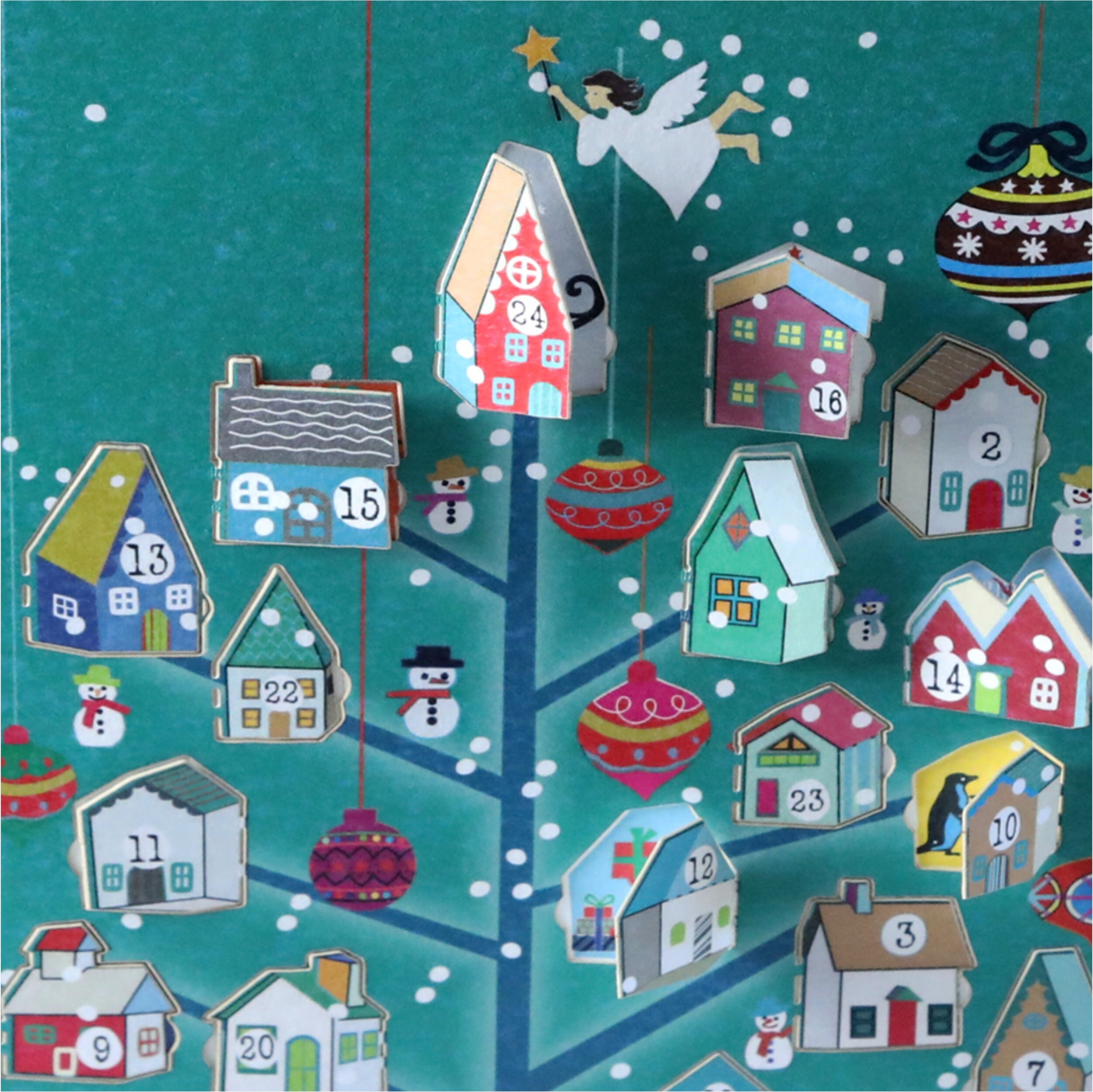 Advent Calendar Card Houses Unique Christmas Card 3D Etsy UK