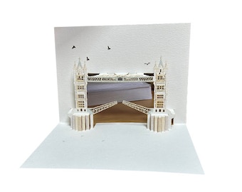 Tower Bridge Pop Up Card, Birthday Bridge, Happy Birthday, Happy Birthday Tower Bridge, Card for her, Card for him - Made in the UK