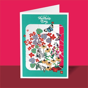 Einzigartige Muttertagskarten, Muttertag, Muttersonntag, Muttertag, Muttertag, Karte für Mama, Blumen & Schmetterlinge Karte, (Pmm304)