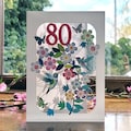 80th Birthday Hummingbird Card - Age 80th Birthday Card, 80 age birthday card, Card for her, Card for him - Made in the UK (GF-080)