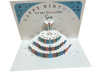 Son Birthday Pop Up Card, Son Birthday Card, Happy Birthday card, Card for him, Birthday Card- Made in the UK