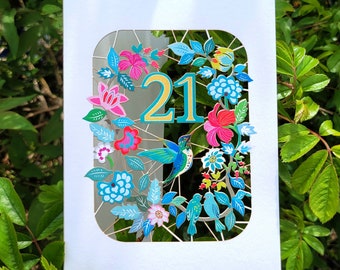 21st Birthday Card, Age 21st Birthday Card, 21 age birthday card, Card for her, Card for him - Made in the UK (OS021)