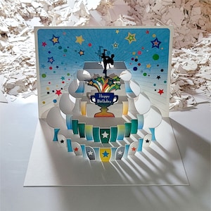 Kick Boxing Birthday Card, Pop Up Card, Card for her, Card for him - Made in the UK (P118)