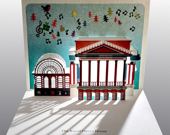 Christmas card, Royal Opera House, Unique Christmas Card, Pop Up Card, Card for her, Card for him - Made in the UK /POP208Xmas