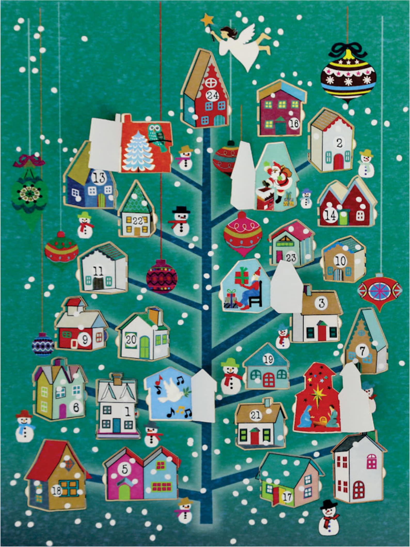 Advent Calendar Card Houses Unique Christmas Card 3D Etsy UK