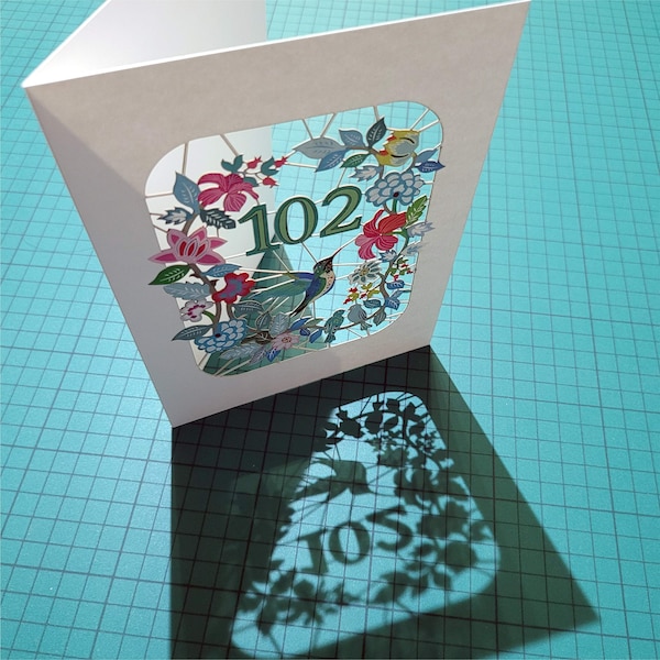 102nd Birthday Card, Age 102nd Birthday Card, 102 age birthday card, Card for her, Card for him - Made in the UK (OS102)