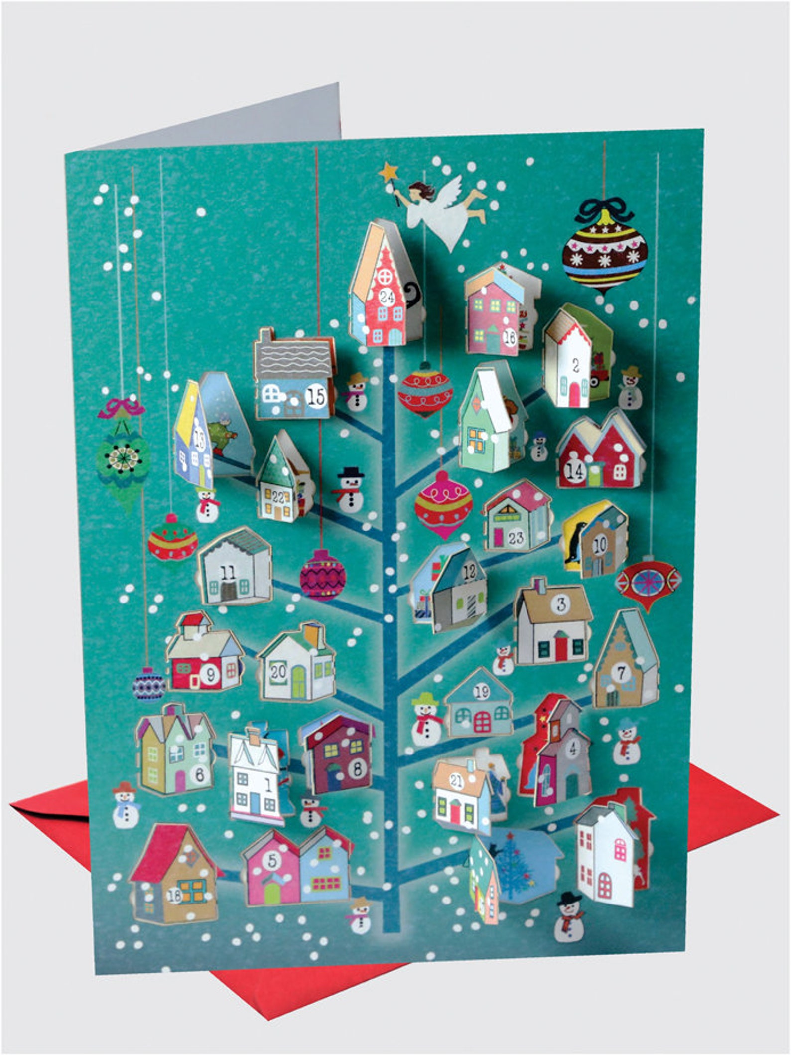 Advent Calendar Card Houses Unique Christmas Card 3D Etsy UK