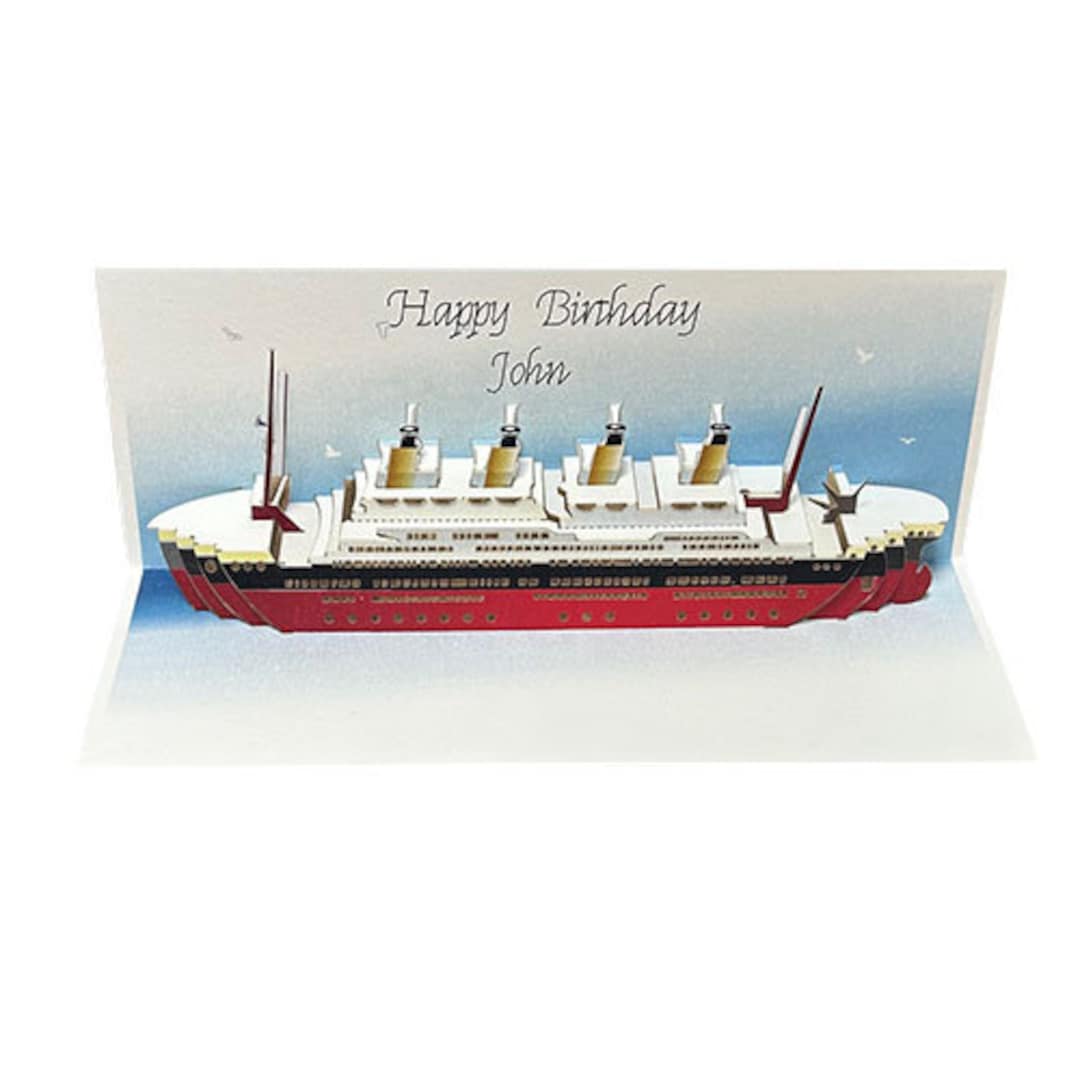 Personalised Titanic Happy Birthday Card Titanic Ship Pop up Card, Card ...