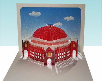 The Royal Albert Hall, Music lover, Music card, Theatre Card, Pop Up Card, Card for her, Card for him - Made in the UK /POP209