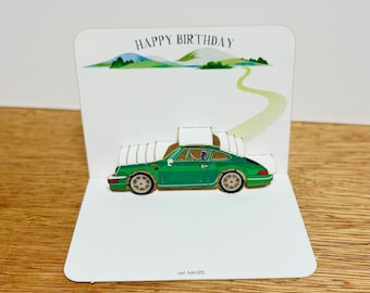 Mini Birthday Porsche Card, Porsche, Happy Birthday, Card for her, Card for him, Mini pop up card, Birthday Porsche, Car card