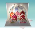 Christmas card, Unique Christmas Card, 3D Cards, Xmas Pop Up Card, Alpine Village,  Card for her, Card for him - Made in the UK - POP94