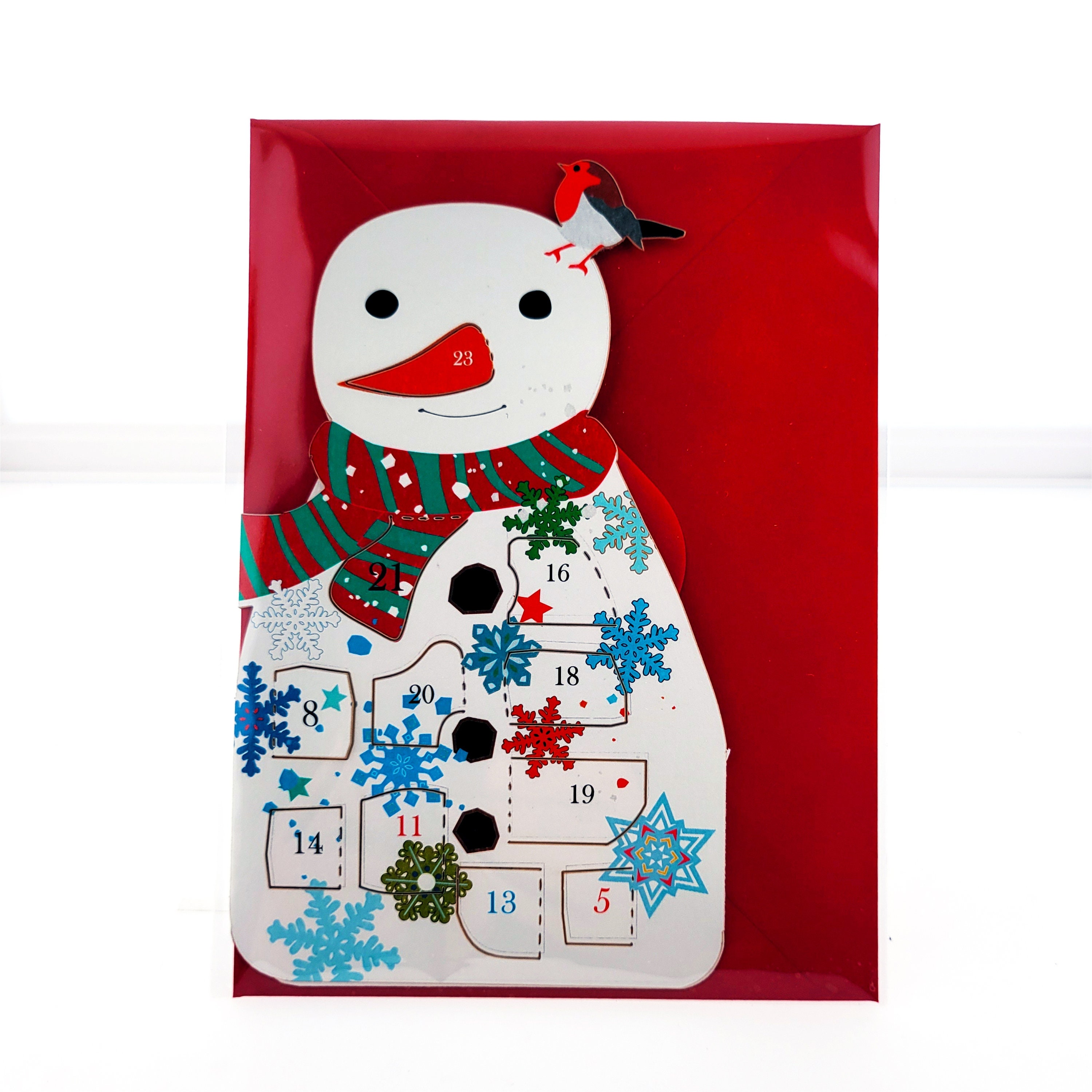 Advent Calendar Card Snowman Unique Christmas Card 3D Etsy
